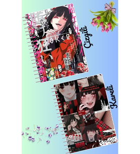 Kakegurui anime defter seti 2 adet A4 boyutu 21*30 çizgili + kareli 60 syf