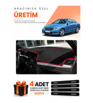 MERCEDES C207 (2009-2017) Uyumlu Torpido Koruma Örtüsü Oto Kılıfı - Siyah Kırmızı