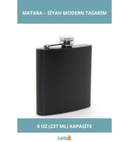 Paslanmaz Çelik Sızdırmaz Kompakt 8 Oz Siyah Matara