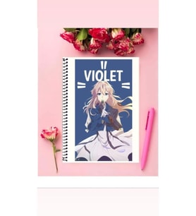 Violet Evergarden Anime Defter 1 Adet Özel Tasarım A4 Boyutu Telli Çizgili Defter 21*29 Cm
