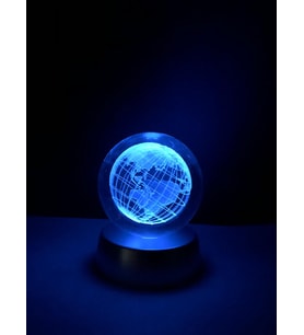 Dünya Temalı Işıklı 3D Led Işıklı Cam Küre