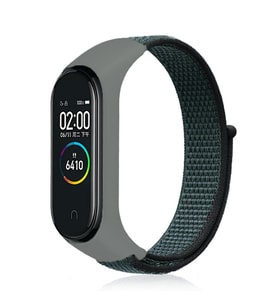 Xiaomi Mi Band 5 Uyumlu Kordon Hasır Örgü Cırt Cırtlı Terletmeyen Zore KRD-03 Kumaş Kayış