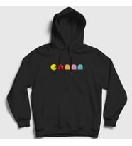 Presmono Unisex Siyah Pac Man Pacman Kapüşonlu Sweatshirt 312468tt