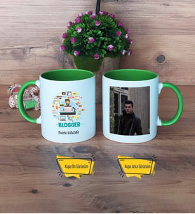 Blogger Kupa Bardak Yeşil Fotoğraflı