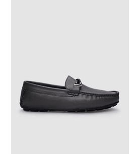 %100 Hakiki Deri Gri Tokalı Erkek Loafer