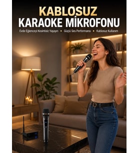 Northcity Profesyonel Kablosuz Mikrofon Seti Çift Mikrofonlu - UHF Kesintisiz Performans
