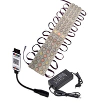 20 Adet 12 Volt 3 Watt 3 Lensli Rgb 3030 SMD Led Modül Bluetooth Kumanda 5A Plastik Adaptör Set