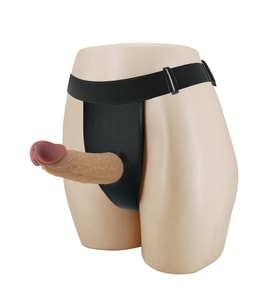 LilituShop 17,5 cm Belden Bağlamalı İçi Boş 7 cm Dolgulu Strapon Penis - Houston