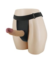 LilituShop 17,5 cm Belden Bağlamalı İçi Boş 7 cm Dolgulu Strapon Penis - Houston