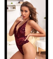 Fantezia Night Kadın Kırmızı Dantel Sırtı Ip Detaylı Babydoll