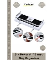 Özel Üretim 24mm Duş Çubuğu Uyumlu Fonksiyonel Şampuanlık Askılı Raf Şık Tasarım Banyo Duş Organizer