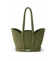 Onyx Verde El Yapımı Halat Tasarım Çanta  Yeşil Büyük Boy (Koyu Yeşill)