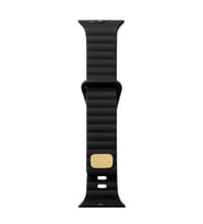 Apple Watch 7 41mm Uyumlu Kordon Silikon Soft Yüzey Metal Tokalı KRD-73 Kayış (Siyah)