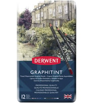 Derwent Graphıtınt Serisi Renkli Grafit Kalem Seti - 12 Renk Metal Kutu