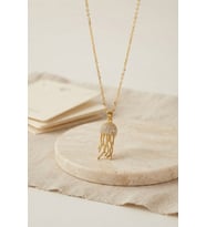 316L Çelik Zincir Gold Renk Zirkon Taşlı Jellyfish Model Kolye TJ-BKO11172