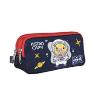 Capybara Erkek Çocuk İki Bölmeli Astronot Kalem Çantası - Lacivert - Kırmızı - 5229 (Çok Renkli)