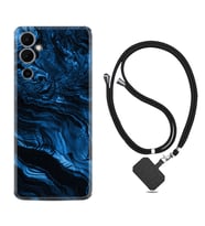 Tecno Pova 4 Kılıf Resimli Boyun Askılı İpli Desenli Silikon Blue MArble 1379