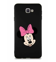 Samsung Galaxy J7 Prime Soft Premier Kapak Minnie Mouse-C Tasarımlı Silikon Kılıf - Siyah (Şeffaf)