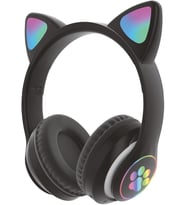 Wireless 5.0 Stereo Kedi Kulak Üstü Bluetooth Kulaklık Siyah