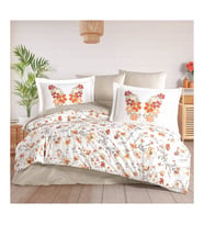 Çift Kişilik Poplin Nevresim Belis Oranj