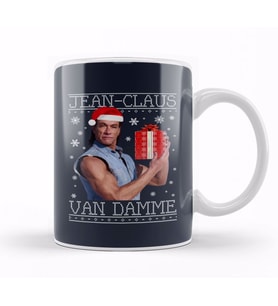 Jean Claus Van Damme Christmas Knit Kupa Bardak Porselen