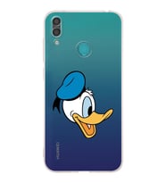 Huawei Y7 2019  Kamera korumalı Kapak Donald Duck Tasarımlı  Şeffaf Kılıf