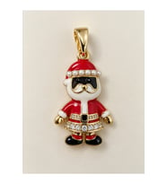 Sertifikalı 316L Çelik Santa Chic Taşlı Noel Baba Kolye Ucu