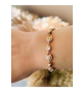 XUPING DORİKALI, KALPLİ BİLEKLİK 18+4 CM-ROSE ACR4109