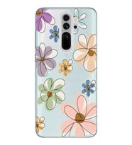 Redmi Note 8 Pro Uyumlu Çiçek Tasarımlı Şeffaf Telefon Kılıfı