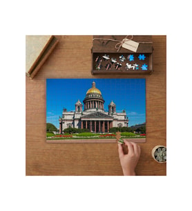 Aziz İsak Katedrali Tasarımı 240 parça Ahşap Puzzle Ahşap Kutuda MP01275