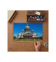 Aziz İsak Katedrali Tasarımı 240 parça Ahşap Puzzle Ahşap Kutuda MP01275