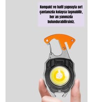 USB Şarjlı Mini LED Anahtarlık Fener