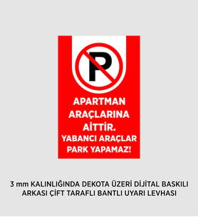 APARTMAN ARAÇLARINA AİTTİR 50x35 CM