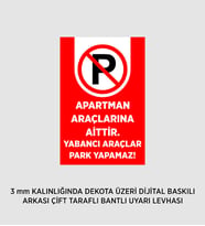 APARTMAN ARAÇLARINA AİTTİR 50x35 CM