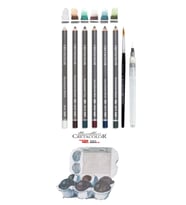 Cretacolor 6'lı Aquarell Sulandırılabilir Fırçalı Karakalem Eskiz Çizim Kalemi Seti