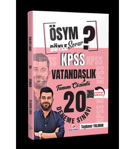 ÖSYM Böyle Sorar 2026 KPSS Vatandaşlık Tamamı PDF Çözümlü 20 Deneme Sınavı Dizgi Kitap