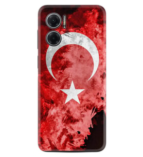 Xiaomi Redmi Note 11E Kılıf Resimli Desenli Baskılı Silikon Şanlı Türk Bayrağı 1315