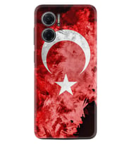 Xiaomi Redmi Note 11E Kılıf Resimli Desenli Baskılı Silikon Şanlı Türk Bayrağı 1315