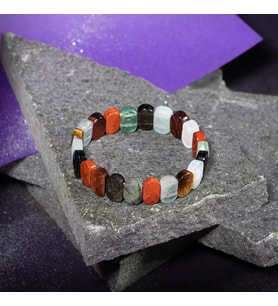 Kova Burcu Bileklik Akuamarin, Bordo Granat Lal, Jasper, Kaplan Gözü, Labradorit, Obsidyen, Selenit,