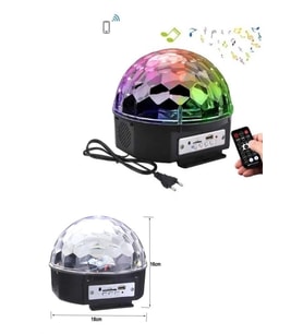 Mey İthalat® Led Işık Disko Topu Bluetooth Hoparlörlü Usb Müzik Çalar Kumandalı