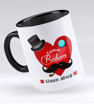 BK Gift Kişiye Özel Canım Babam Tasarımlı Siyah Kupa Bardak - Model 4