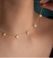 925 Ayar Gümüş Gold Kaplama Kalp Model Şans Kolye (Altın)