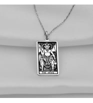 Kişiye Özel 925 Ayar Gümüş The Devil Tarot Kolye (Gümüş)