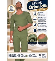 Erkek Orlon İçlik Uzun Kol Çağla Yeşili - Standart Beden - M 4010