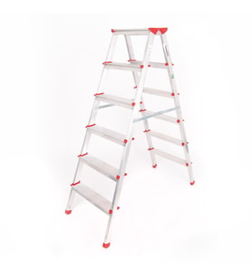ALÜMİNYUM ÇİFT ÇIKIŞLI 6 BASAMAKLI MERDİVEN (137CM) (ACCM.04)
