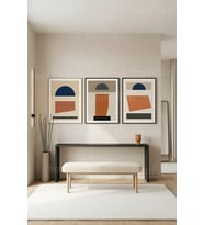 Modern Geometrik Soyut 3’lü Ahşap Çerçeveli Tablo Seti