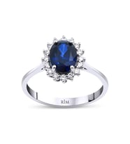 2.25 Karat Laboratuvar Pırlanta Safir Yüzük - HRD Sertifikalı