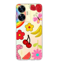 PrintiFy Realme C55 ile Uyumlu Water Color 5  Kamera Korumalı Şeffaf  Kılıf