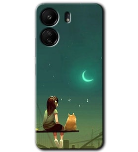 Xiaomi Redmi 13C Kılıf HD Desen Baskılı Kılıf - Kedili Kız