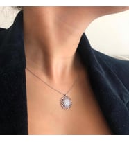 Rodium Kaplama Güneş Gümüş Kolye (Karışık)